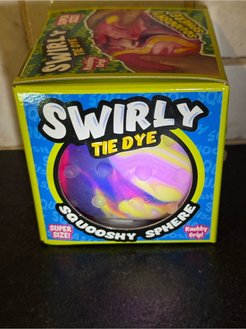 Tie Dye Squooshy Sphere - Kids Toy (Pink, Yellow, Blue)
